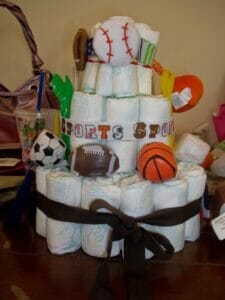 Sports Themed Diaper Cake – Mrs. Bishop