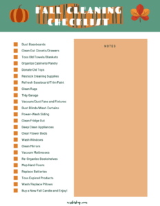 ‘Fall Cleaning’ Printable and Checklist – Mrs. Bishop